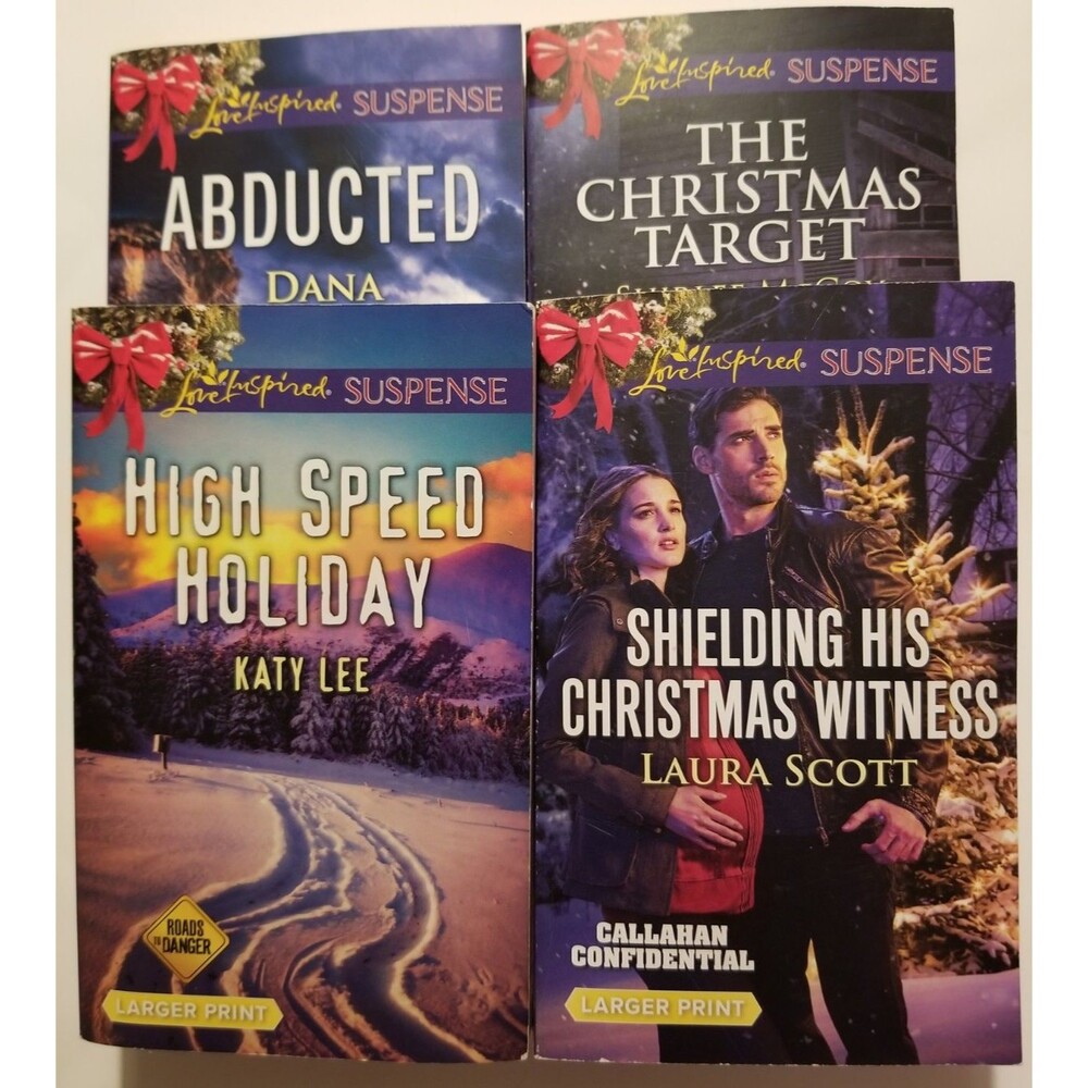 Harlequin Love Inspired Suspense Romantic Books Larger Print Set of 4 Paperback